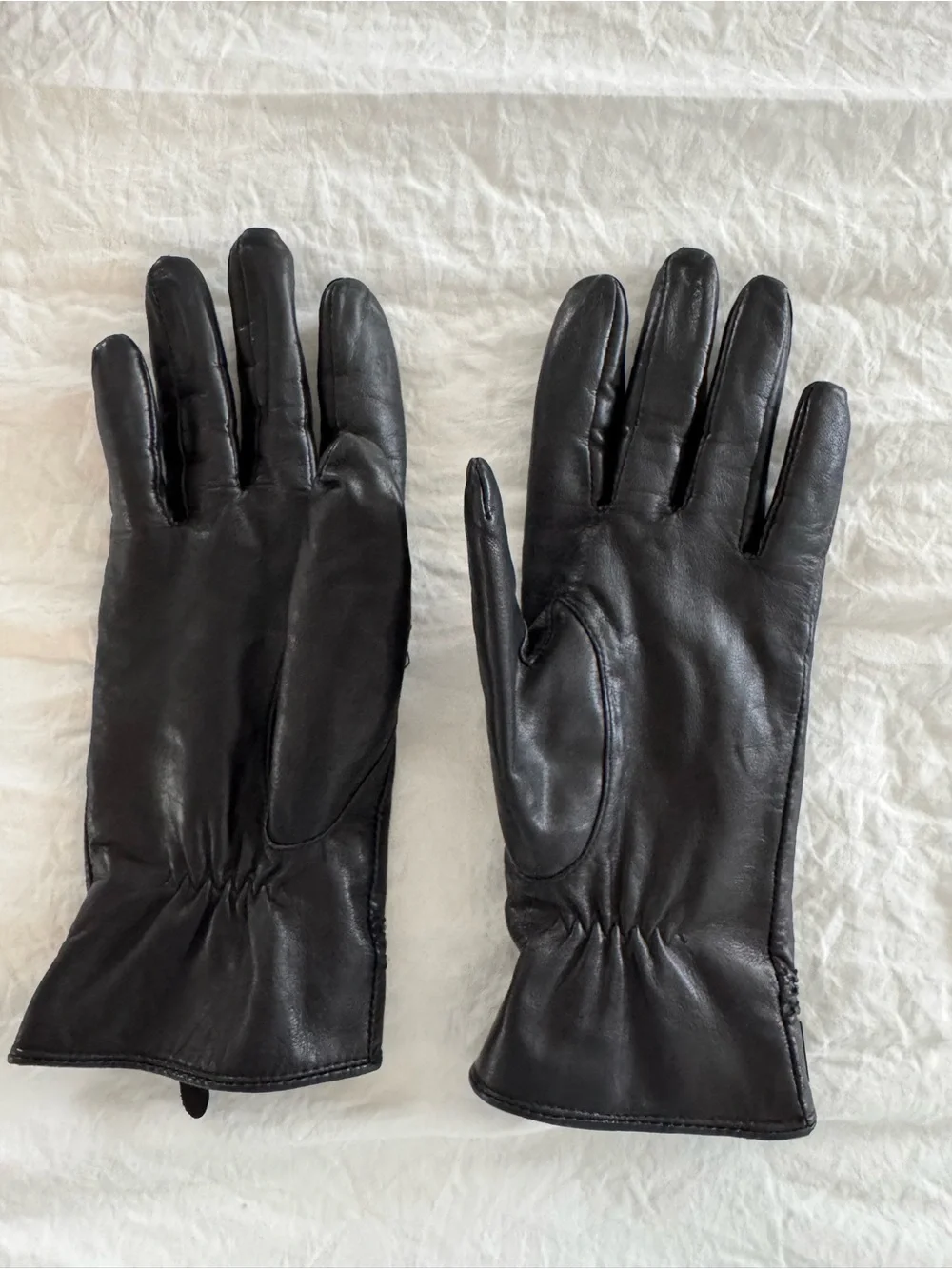 Auclair 1945 Women’s Black Genuine Leather Winter Gloves Size 71/2